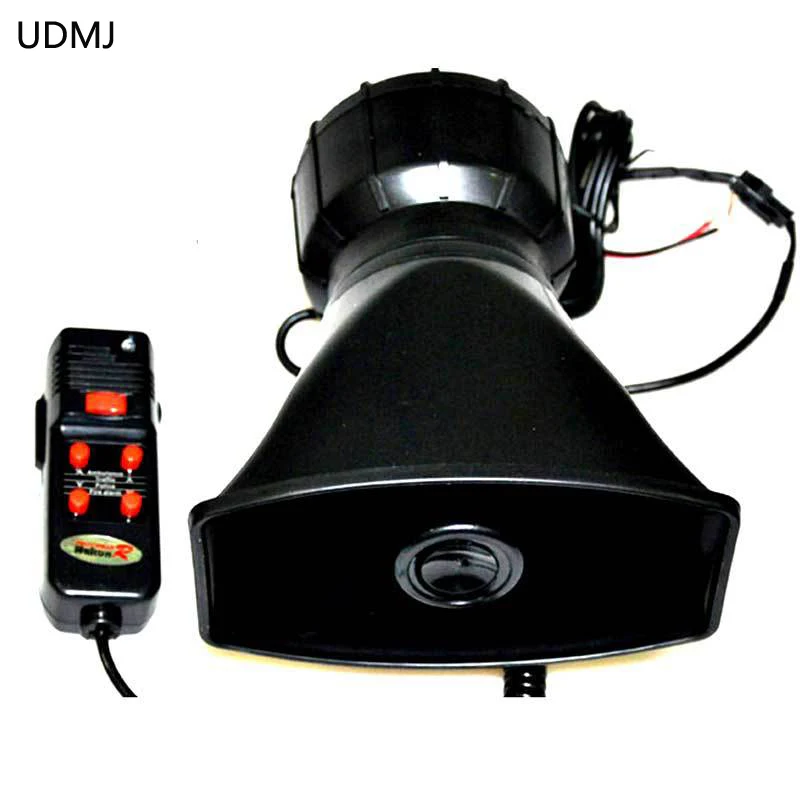 UDMJLoud Horn police Siren Car motorcycle Auto Van Truck 5 siren horn alarm  loudspeaker pa Systemspeaker alarm siren 100W 300db