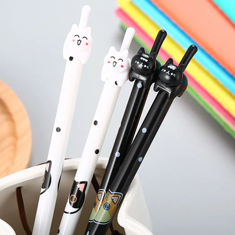 

40 pcs Creative Stationery Cocktails Cat Gel Cute Cartoon Student Water Pen Personalized Office Supplies Needle Pen