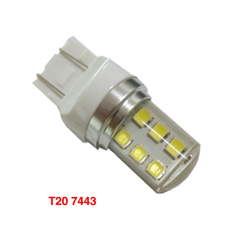 100pcs T20 7443 T25 3157 Strobe Flash Car Silicone LED Reverse Brake Light Parking Lamp 2835 12SMD White Red Blue DC12V