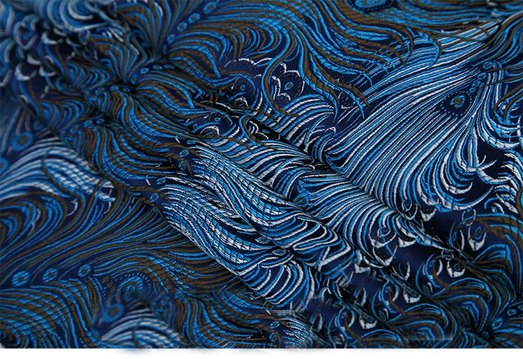 Peacock style Metallic Jacquard Brocade Fabric,3D jacquard fabric, yarn dyed fabric for Womens Coat Dress Skirt By meter