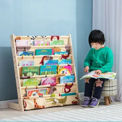 Estantería de madera maciza para libros, estante de fácil instalación para libros de imágenes para niños, sala de estar, muebles de oficina para el hogar, estante de Juguetes