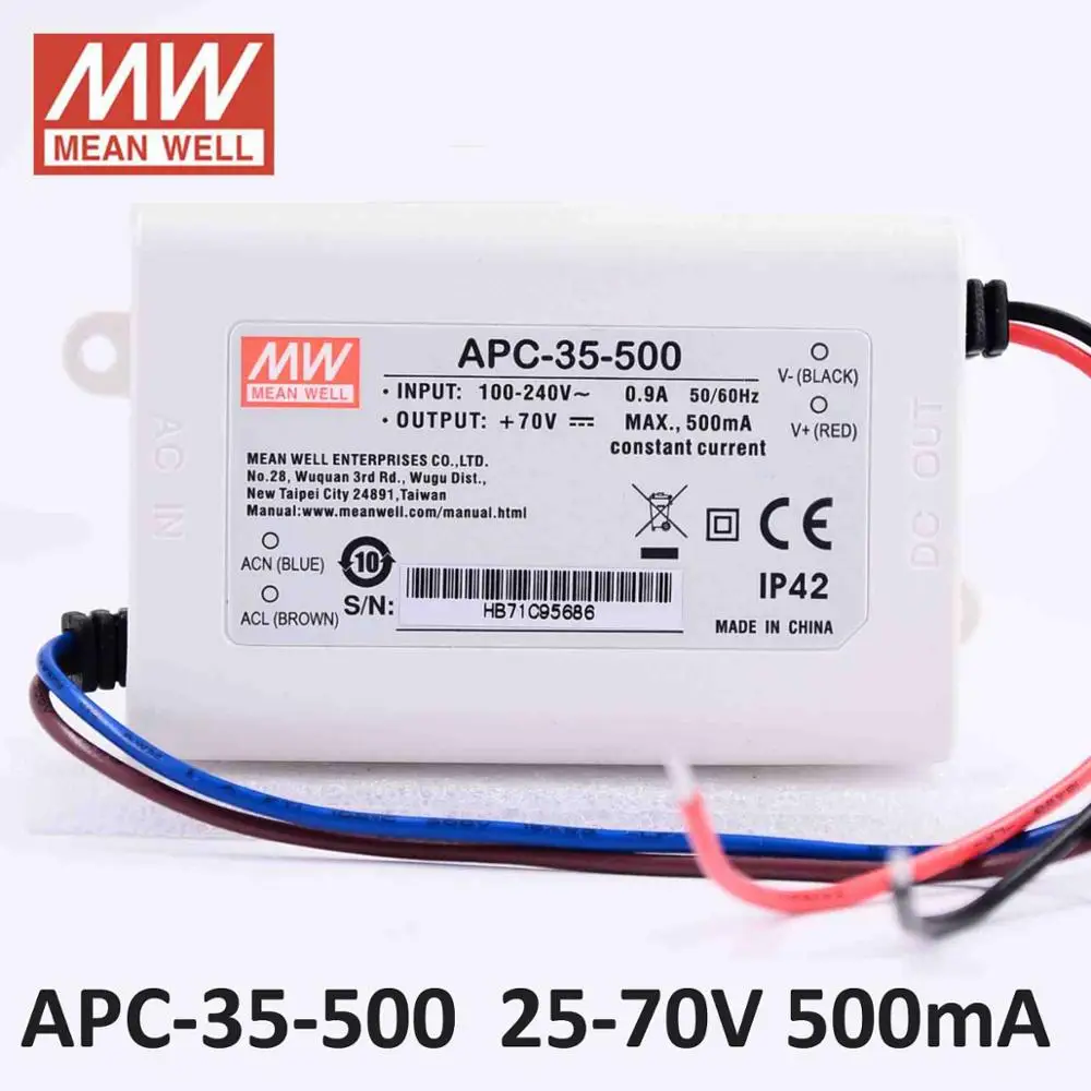 Meanwell LED driver APC-35W Constant current 350mA 500mA 700mA 1050mA Mean well LED power supply driver for led strip light 35W