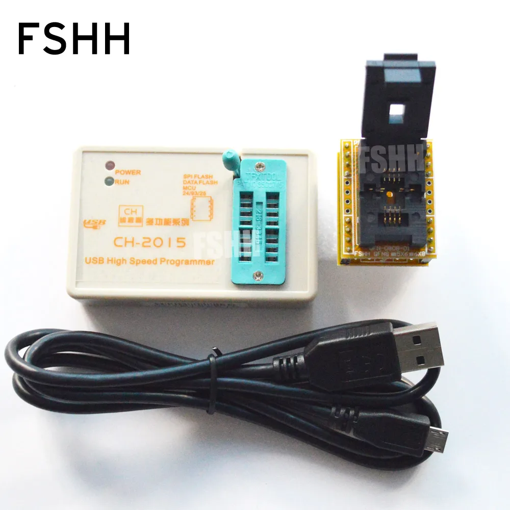 

USB SPI FLASH High-speed Programmer CH2015+6X8 QFN8/WSON8/DFN8 Adapter 24/93/25/SPI FLASH/EEPROM Programmer