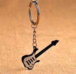 New Design Cool Luxury metal Keychain Car Key Chain Key Ring Guitar instrument violin pendant For Man Women Gift wholesale 17223