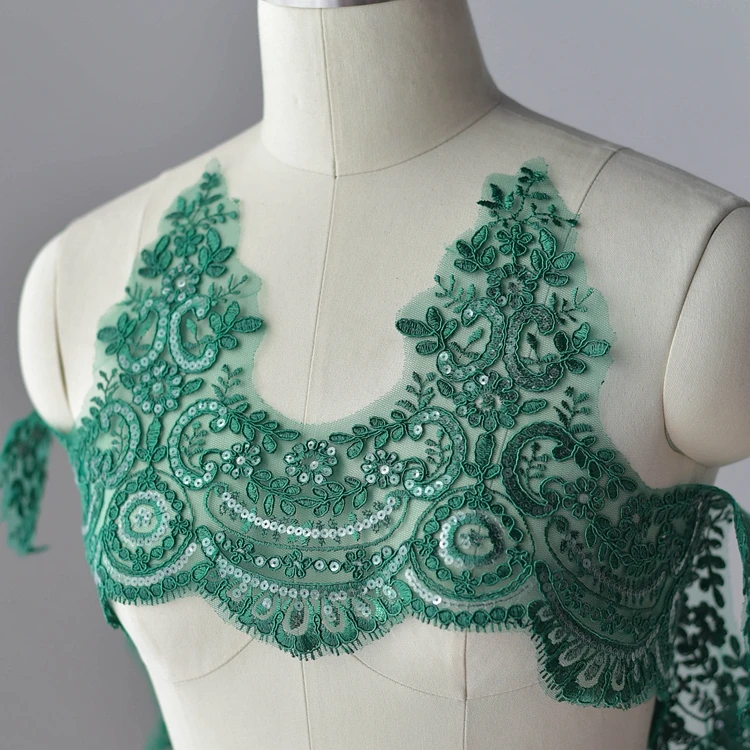 3 Yards/Lot 14 Farben Auto Knochen Stickerei Stoff Pailletten Spitze Trim Für Handgemachte DIY Kleidung Hochzeit Kleid Schleier 24CM Zubehör – Detail 11