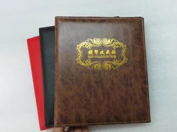 High Quality Coins/Paper Money Collection Book PU leather Empty 3 Rings collection Album Most Put 40 pcs Loose-leaf 3 Hole Sheet
