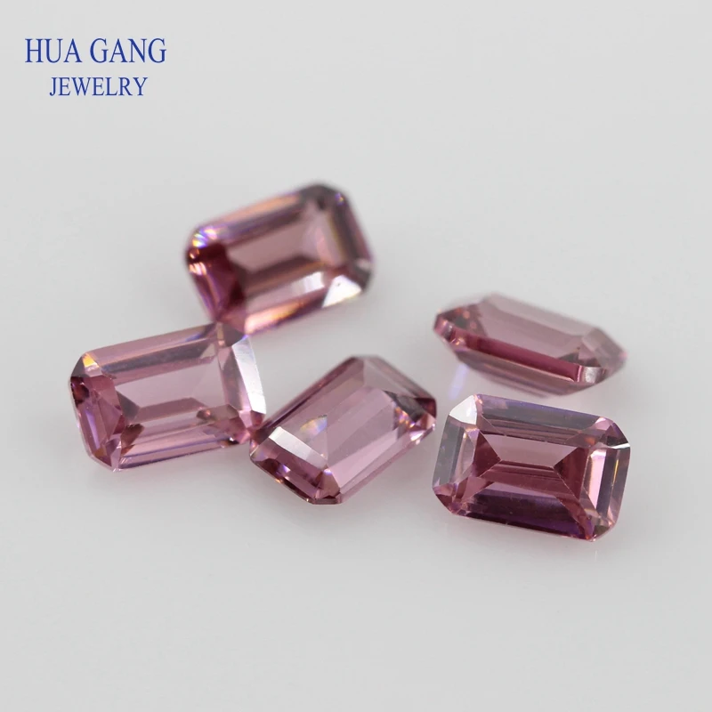 

Rhodolite Octangle Shape Step Cut CZ Stone Synthetic Gems Cubic Zirconia For Jewelry Size 4x6~10x14mm