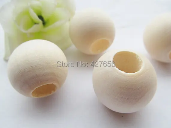 

15pcs 25mm Unfinished Barrel Ball Natural Wood Spacer Beads Charm Finding,Middle Large Hole ,DIY Accessory Jewellry Making