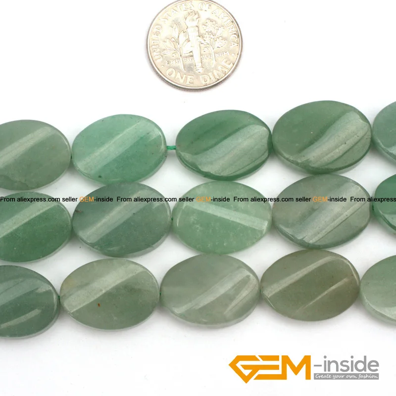 13x18mm & 18x25mm Flat Olivary Oval Twist Aventurine Jad Beads natural jad beads DIY loose beads for jewelry making Strand 15\