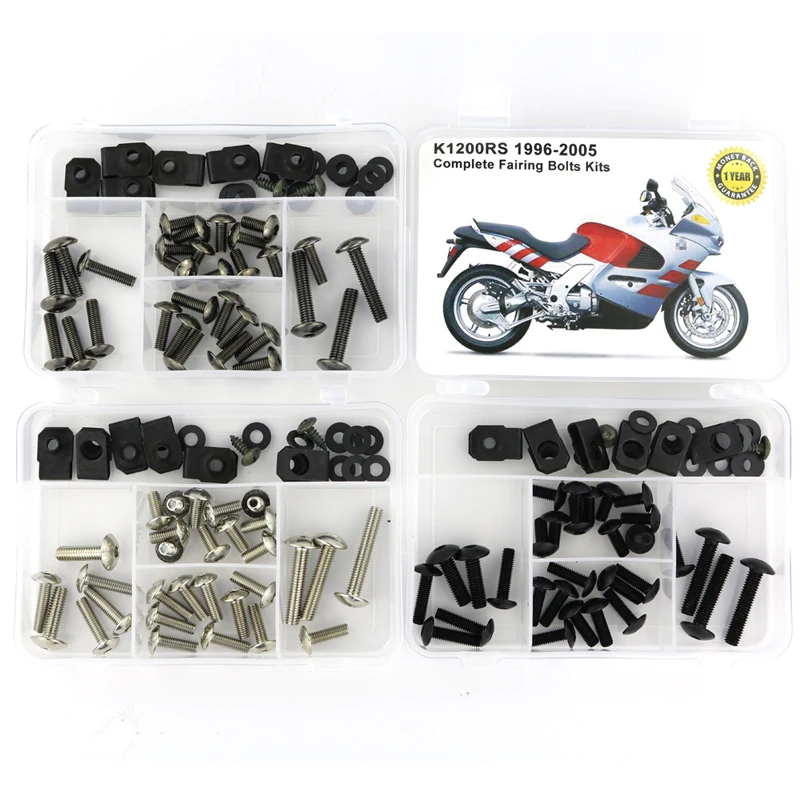 Fit For BMW K1200RS 1996-2005 Motorcycle Complete Full Fairing Bolts Kit Fairing Clips Screws Speed Nuts Screws Steel