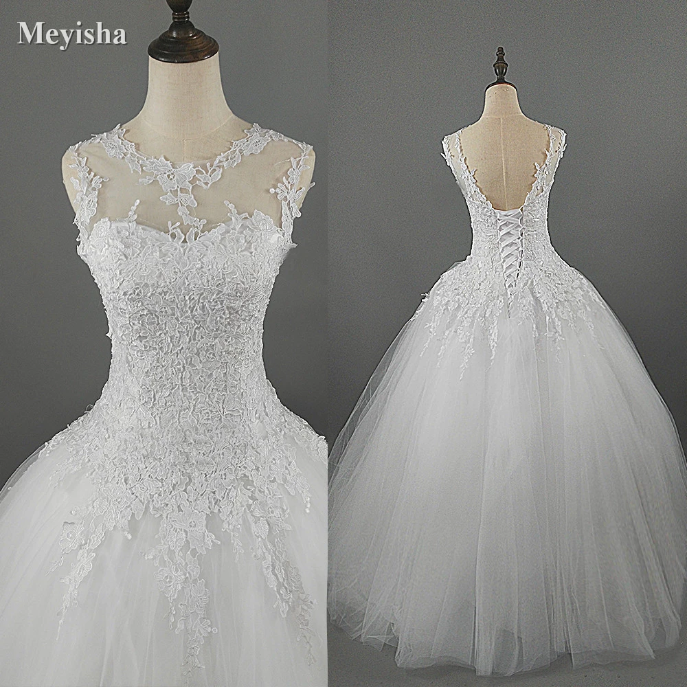 

ZJ9036 Lace White Ivory Gown Dresses For Wedding 2023 Bride Plus Size Maxi Customer Made 4 6 8 10 12 14 16 18 20 22 24 26