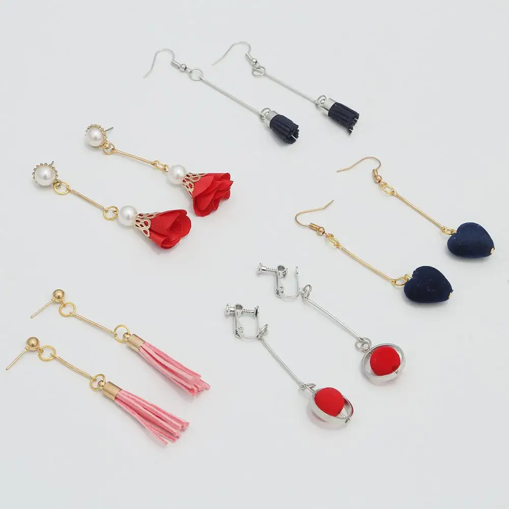 50pcs/lots Gold/Rhodium Double Cylinder Connecting Metal Earrings For DIY Handmade Stud Clip Earring Jewelry Making Accessories