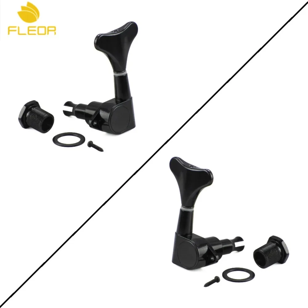 FLEOR 1 Stück schwarz versiegelte Stimmwirbel für Bassgitarre, Mechaniken, Stimmgerät, 1 l oder 1R – Detail 2