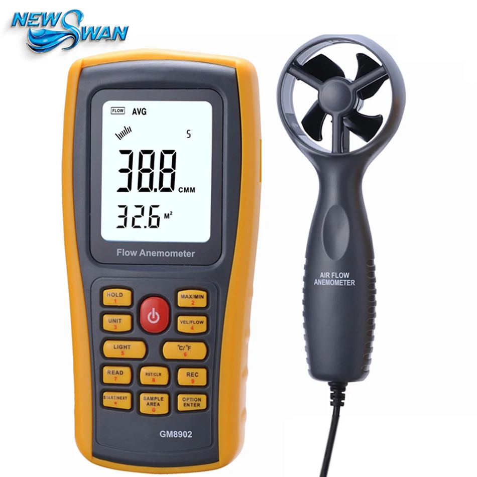 GM8902+ Digital Anemometer Wind Speed Meter Air Flow Tester Air Temperature Meter Measuring 0~45m/s with USB Interface