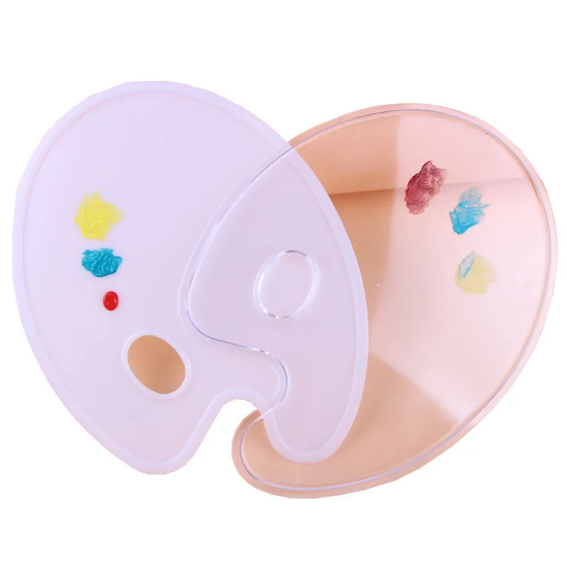 Elliptical Flat Plastic Palette Environmental Protection PP Belt Hand-held Creative Art Pigment Palette Artistic supplies 1 pcs