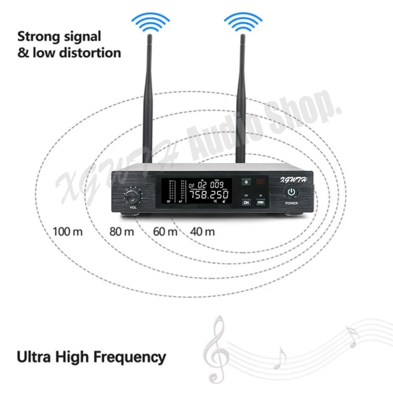 Digital UHF Wireless Microphone System Professional Saxophone Mic Gooseneck Condenser Cordless Bodypack Musical Instrument