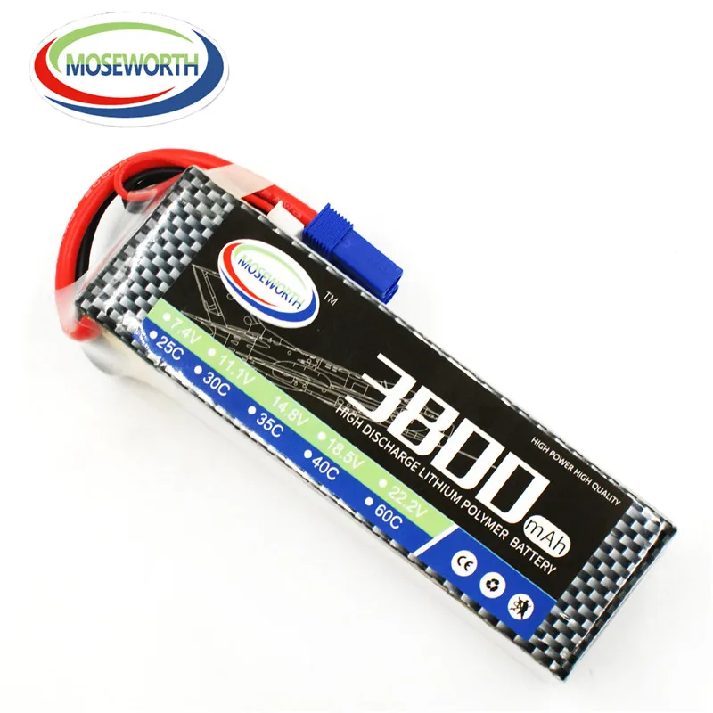 MOSEWORTH RC Drone LiPo Battery 4S 14.8v 3800mah 30C Max 60C for RC Airplane Car Free Shipping