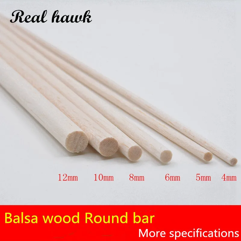 1000mm long diameter of D4/D5/D6/D8/D10/D12mm AAA+ Balsa Wood Roud Dowels Sticks for airplane/boat model DIY