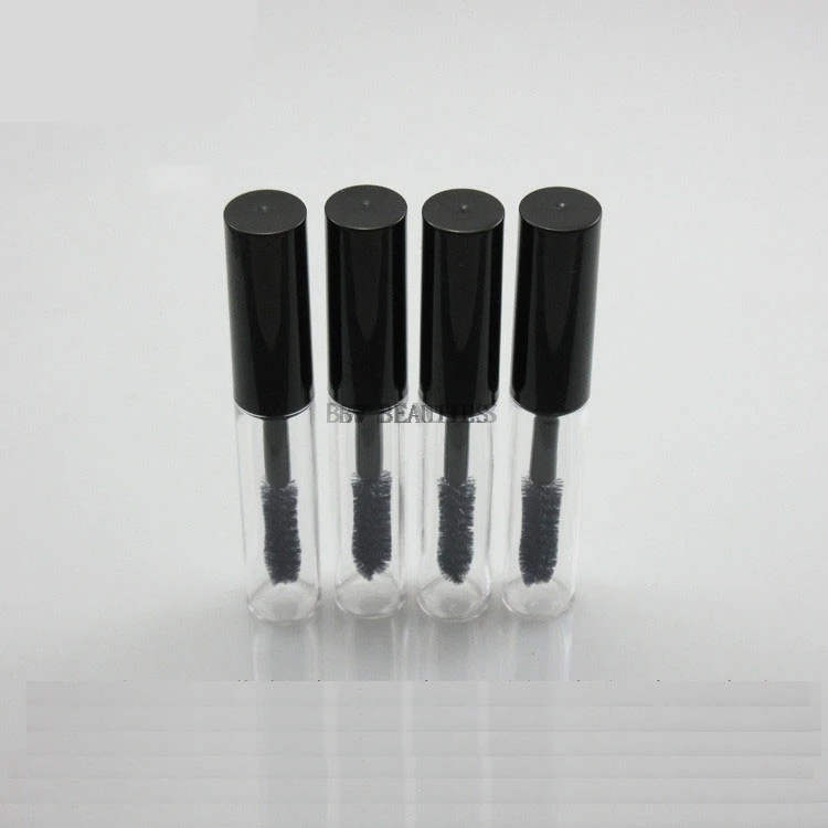 

500pcs/lot 4ML Empty Mascara Tube With Black Cap Silver Cap, Eyelash Growth Liquid Refillable Bottle, Cosmetic Storage Tube