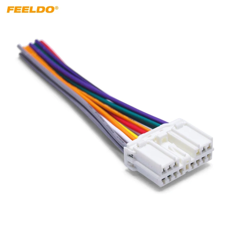 

FEELDO 1PC Car Audio Stereo Wiring Harness Adapter Plug For Mitsubishi Grand/Pajero Lioncel Joyear OEM Factory Radio Tail Wire