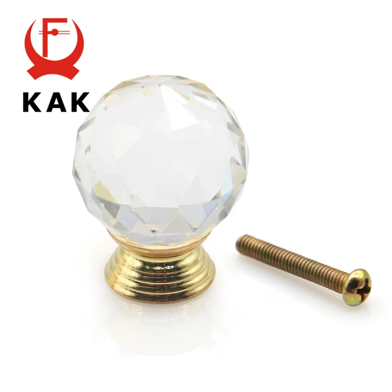 KAK 30mm Crystal Glass Knobs Cabinet Handles Colorful Crystal Ball Cupboard Pulls Drawer Knobs Kitchen Furniture Handle Hardware - Image 6