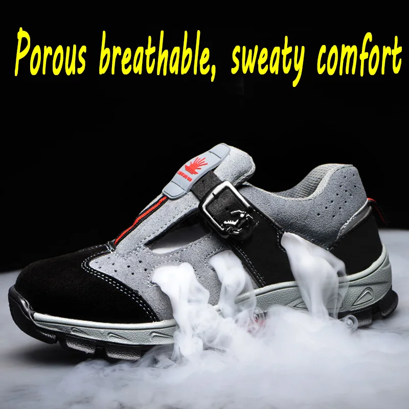 Cool Labor Shoes Sandals Men\'s Summer Light Breathable Deodorant Steel Casual Anti-smash Anti-slip Women Work Safety Shoes 45 46