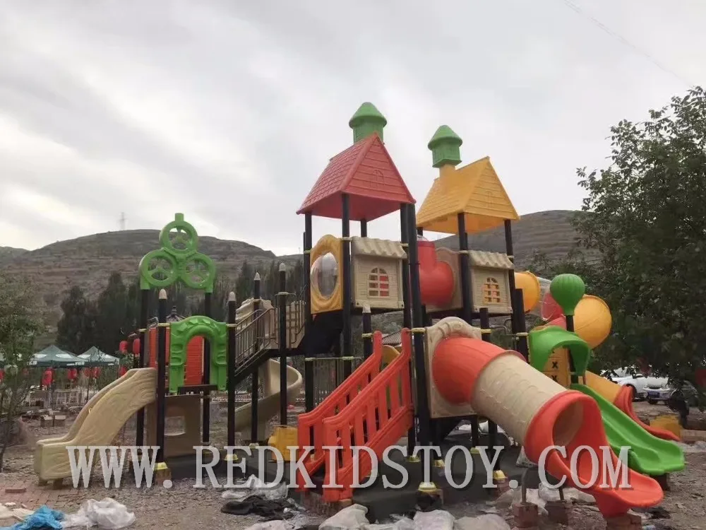 CE/TUV Approved Big Outdoor Playground HZ-6128A for Kids Nontoxic & Antirust  10.5X9.7M(LXW)