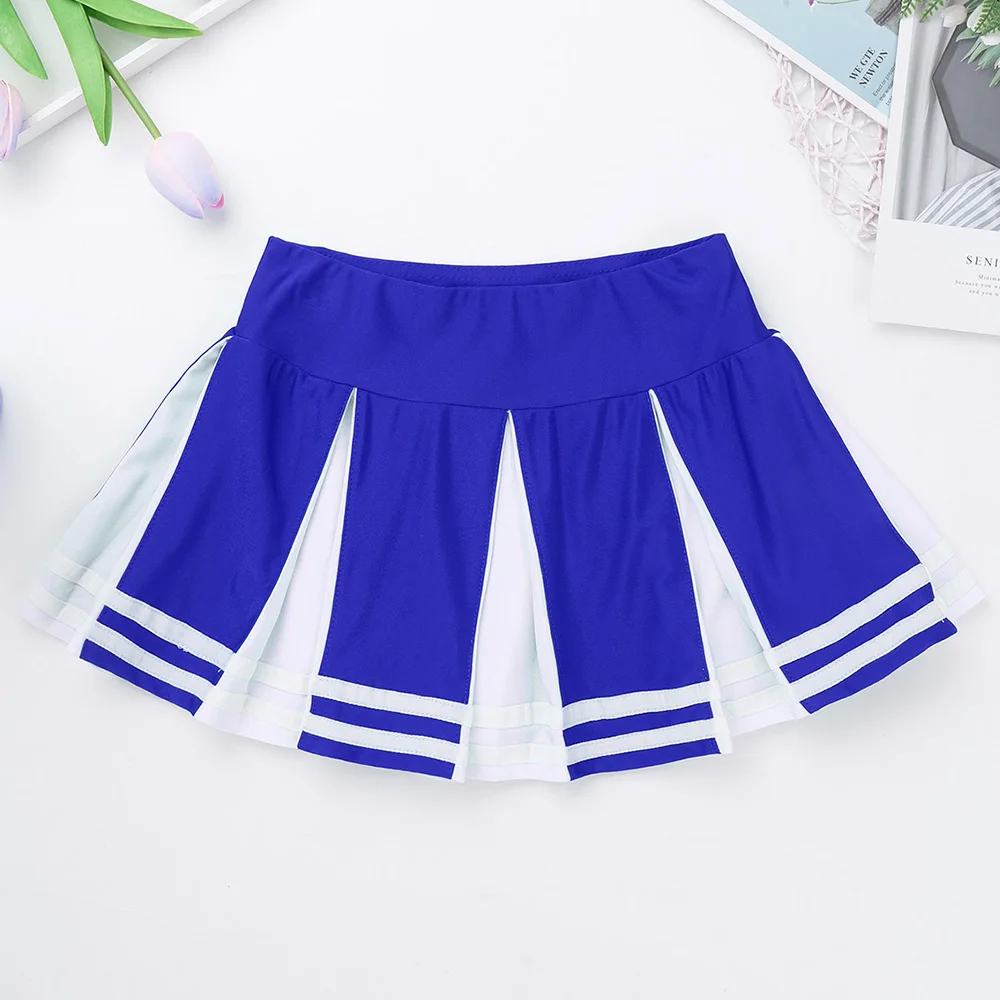 Girls Jazz Dance Costume Kids Cheerleader Costume Cheerleading Children Dress Outfit Sleeveless Zippered Tops with Pleated Skirt