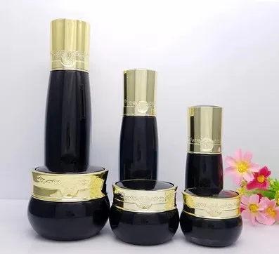 wholesale 100pcs Makeup Tools 15g 30g 50g Acrylic Plastic Black Cream Jar Small Cosmetic Containers Bottle