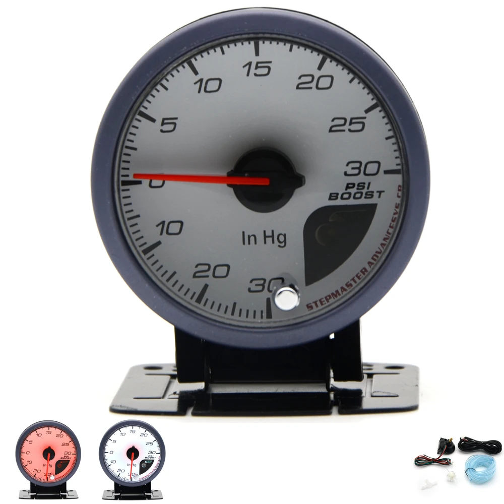 

Dragon Gauge 60MM -30-30 PSI Boost Turbo Gauge White Face Dual Led Color Display