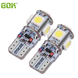 2Pcs T10 Led Strobe Flashing 194 W5W 5led 5050 SMD Lasting Shine With Auto Strobe Flash Two Modes Of Operation Car Light Bulb