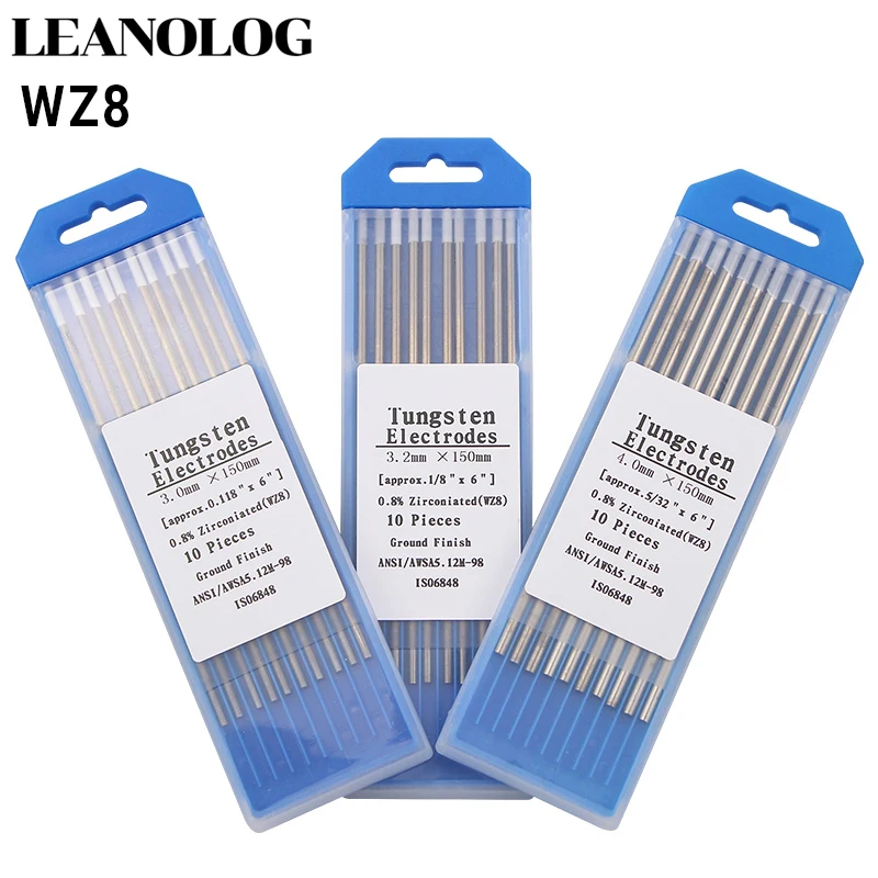 WZ8 elettrodo di tungsteno Tig Rod 1.0/1.6/2.0/2.4/3.0/3.2/4.0MM x 150mm(6 \