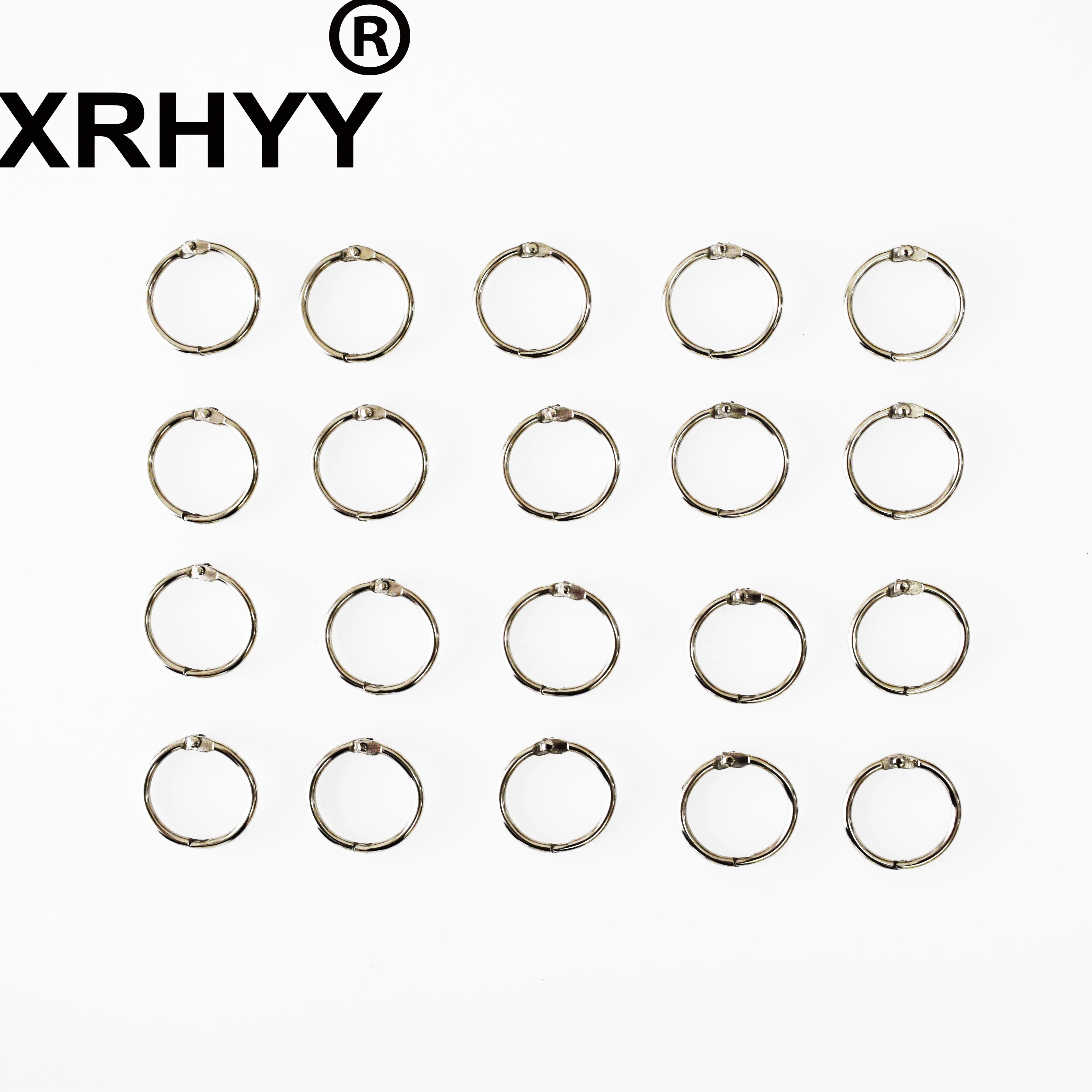 XRHYY 20 Pcs Silver Metal Loose Leaf Binder Rings Plated Steel Album Photo Key-Chain Key Book Binder Ring For School Home Office