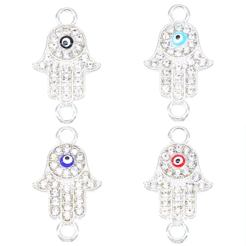 6pcs Hamsa Bracelet Double Hanging Accessories Turkey Evil Eyes Glamour Women Handmade Fatima Palm Ornaments