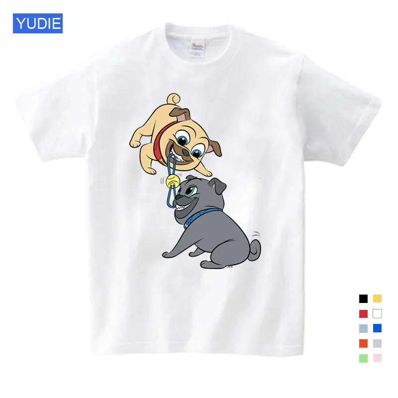 

Kids T Shirt Summer 2021 new Cartoon Dog Friends Print Tee Tops for Boy Girls Kids Clothes White Funny Kids Dresses for Girls