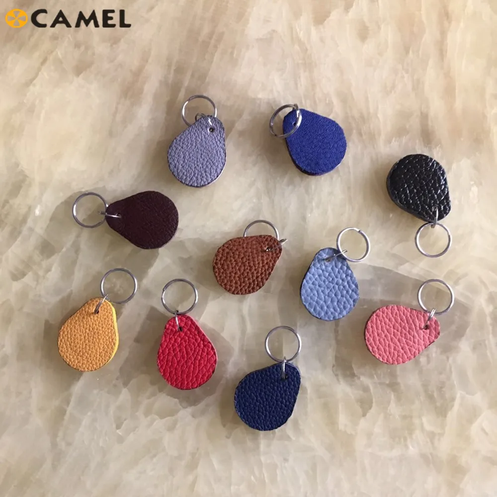 10pcs/lot1 25Khz 13.56Mhz RFID T5577 Writable Access Control Leather Tags Token Keyfob Keychain M1k S50 UID changeable Card