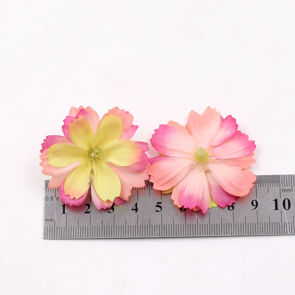 10pcs 4.5cm Artificial Silk Flower Head Wedding Decoration DIY Flower Home Hoom Decor Scrapbook Craft Flower Gifts Accessories