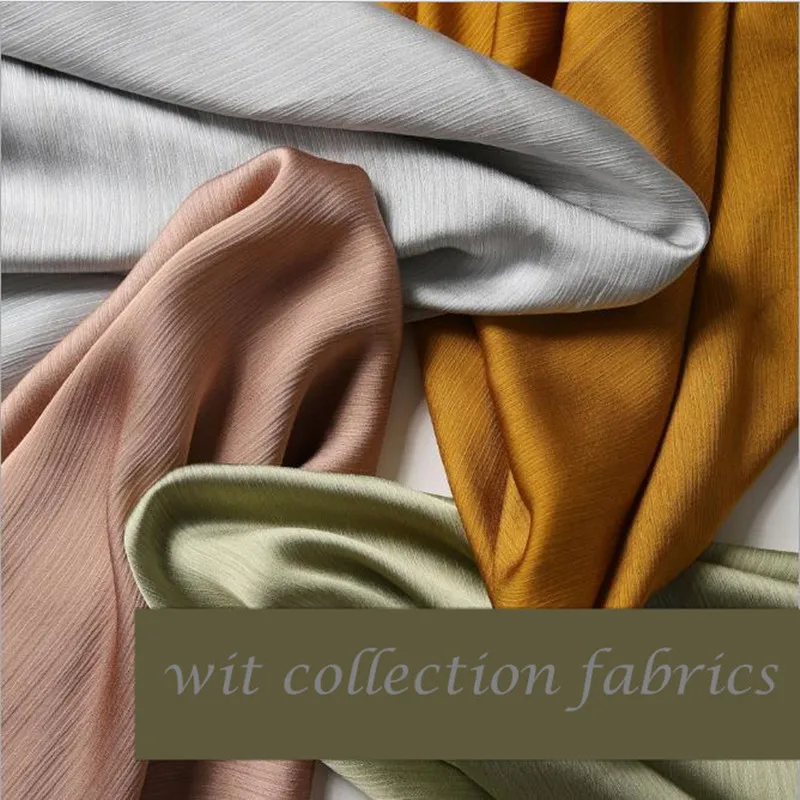 

ST002 3Meters Two-sides Stripe Solid Color Women's Summer Fahion Crepe Chiffon Good Glossiness Drape Dress Fabrics Curtain Cloth