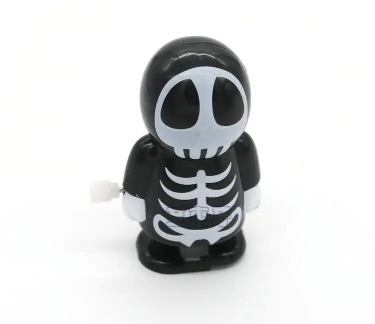 

iWish Halloween Wind Up On The Chain Jump Ghost Black Human Skeleton Jumping Human Skull Gift Toy For Kids Toys All Saints' Day