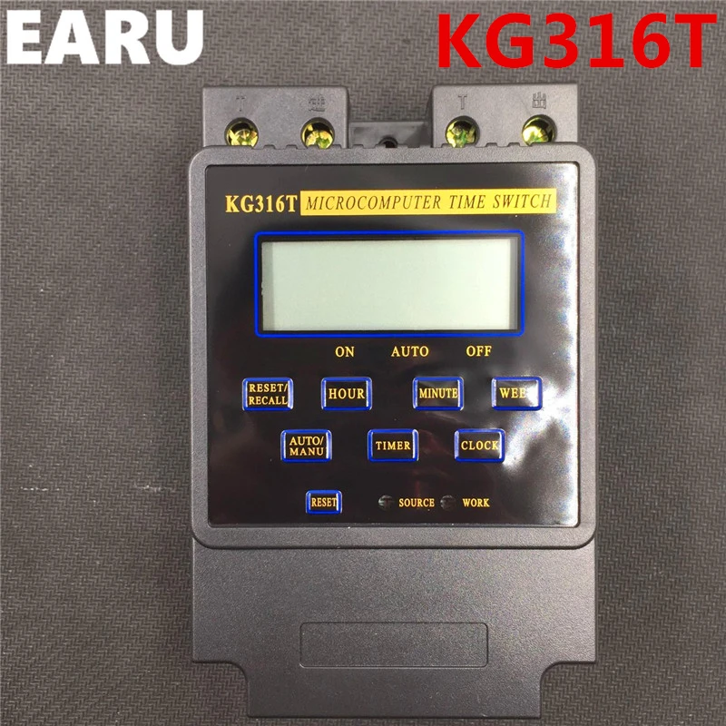 KG316T 25A Din Rail Digital Intelligent Microcomputer Programmable Electronic Timer Time Switch Relay Controller AC 220V 380V