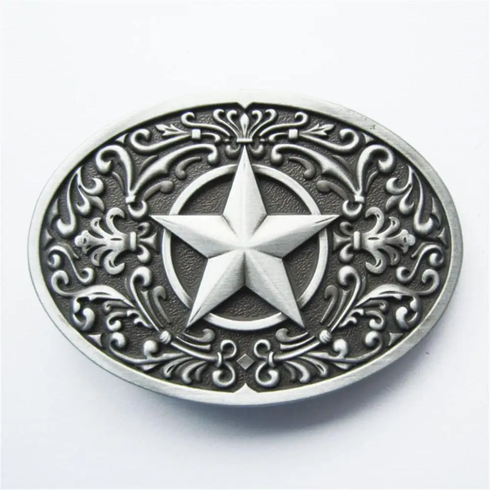 

New Vintage Southwest Flower Western Star Oval Belt Buckle also Stock in US Gurtelschnalle Boucle de ceinture BUCKLE-WT065AS