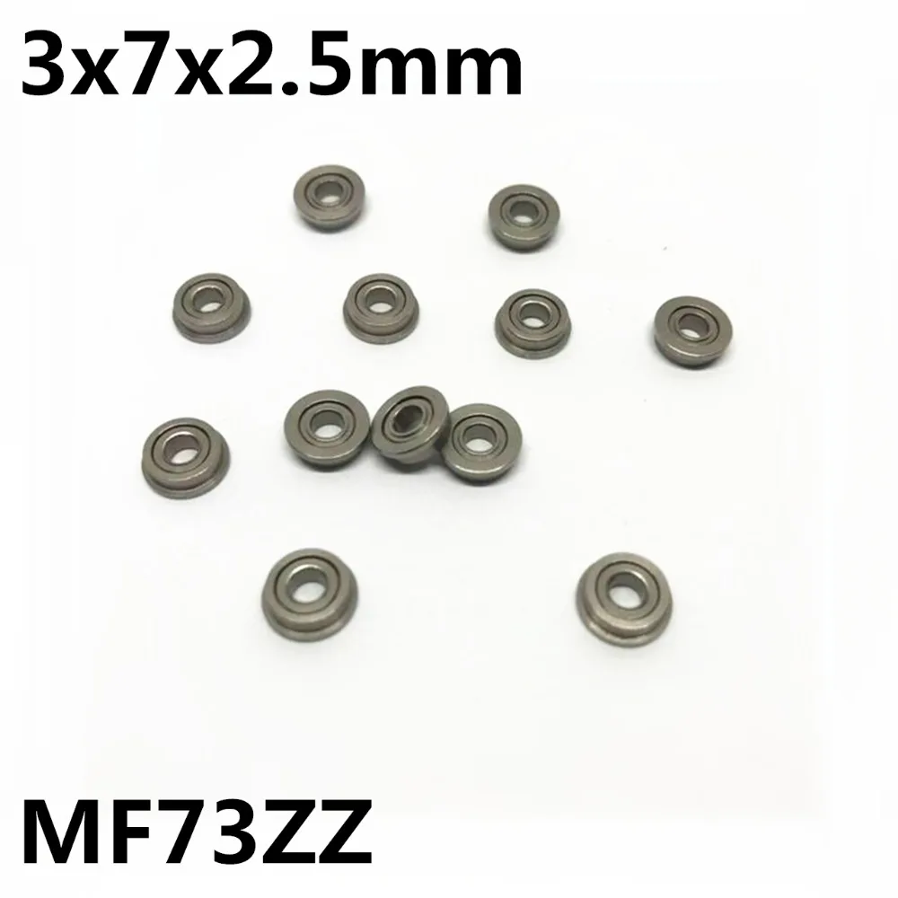 

10Pcs MF73ZZ 3x7x2.5 mm Flange Bearings Deep Groove Ball Bearing High Quality MF73