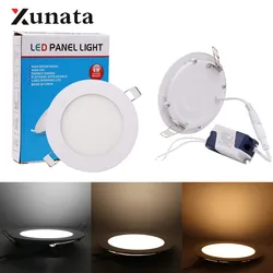 Oprawa sufitowa LED Panel oświetleniowy biała ciepła biała lampa panelowa sufitowa 3W 6W 9W 12W 15W 25W oświetlenie LED do wystroju domu