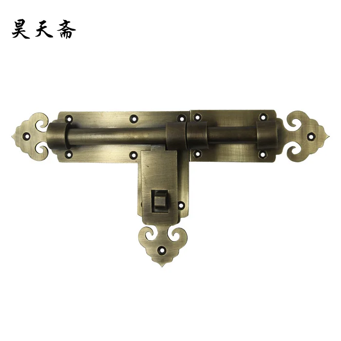 [Haotian vegetarian] bronze Chinese antique copper bolt latch bolt the doors wishful paragraph No. HTH-145