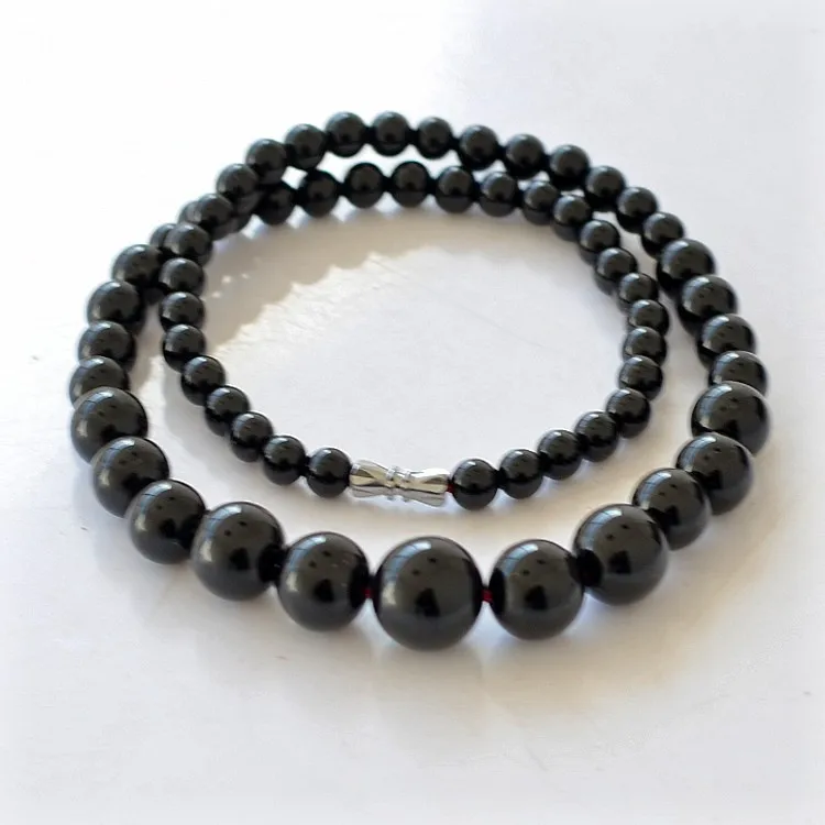 Black Onyx Stone Bead Necklace European Cool Men Jewelry Trendy Yoga Men's Women Necklaces Mala Beads