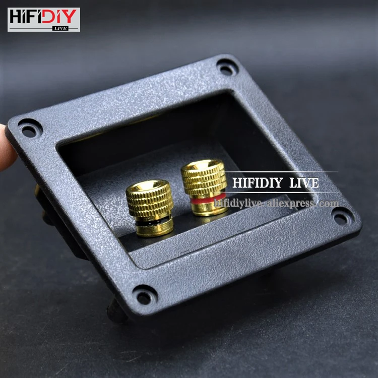 HIFIDIY-caja de conexiones de altavoz en vivo, carcasa de caja de terminales de altavoces, 2 postes de unión de cobre (orificio de instalación de 75x55mm), conector de Cable