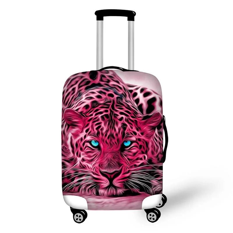 Pink Animal Leopard Print Travel Accessories Suitcase Protective Covers 18-32 Inch Elastic Luggage Dust Cover Case Stretchable