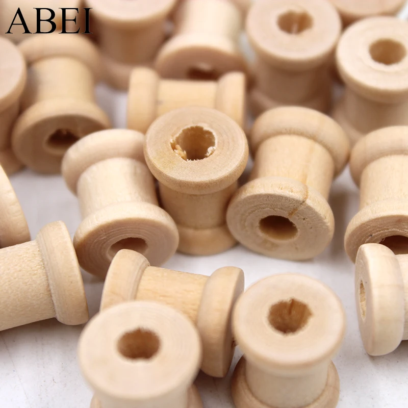 10/20/50pcs 14*13MM Mini Small Wooden Spool for Thread String Rolling Wire Bobbin Sewing Tools DIY Needlework Accessories