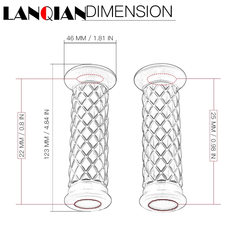 7/8''22MM Motorcycle Handlebar Grips Coffee Cafe Motorbike Handle Hand Bar Retro Rubber Grip For Yamaha MT-03 MT-25 YZF R25 R3