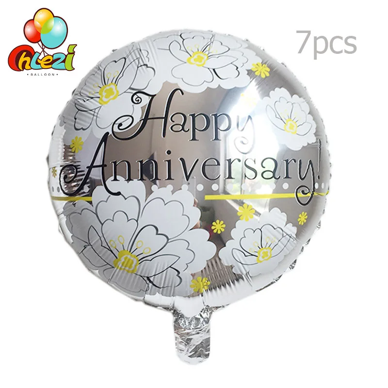 7pcs Foil Balloon Globos Wedding Anniversary New Arrival Party Helium Balloons Party Decorations Anniversary Supplies